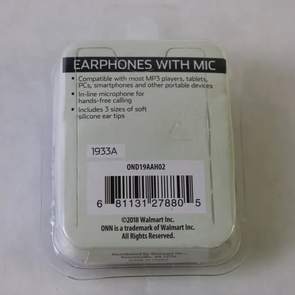 ONN In-Ear Purple Wired Headphones With Mic