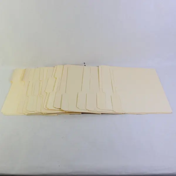 Lot of 30 Letter Size Manila File Folders 1/3-Cut Tabs