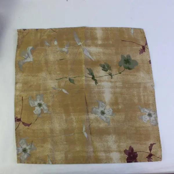 2 Beige Floral Botanical Placemats 4 Linen Napkins Set