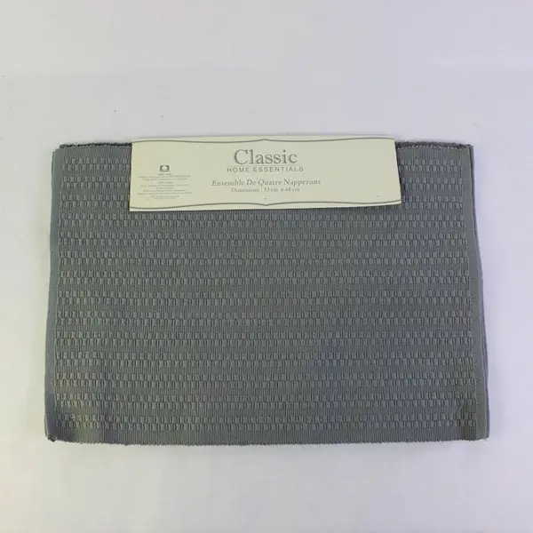 Classic Home Essentials Grey Placemats Set of 4 13x19