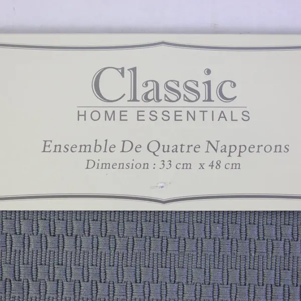 Classic Home Essentials Grey Placemats Set of 4 13x19