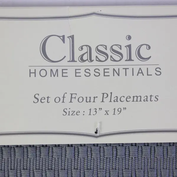 Classic Home Essentials Grey Placemats Set of 4 13x19