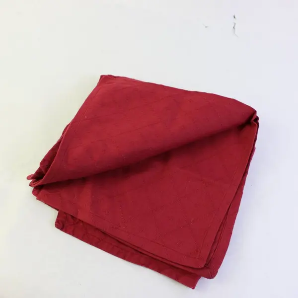 Set of 4 Red Pointelle Linen Napkins 9x9 Square Pre-Owned