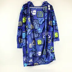 Boys Blue Plush Sports Motif Robe Size L 14/16 Cozy Sleepwear