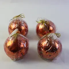 Lot of 4 Shinoda 2.5" Copper Ball Decorative Candles