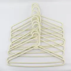 Lot of 10 Mixed Off-White/Yellow Plastic Clothes Hangers Closet Organization