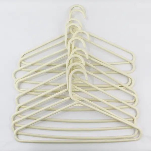 Lot of 10 Mixed Off-White/Yellow Plastic Clothes Hangers Closet Organization