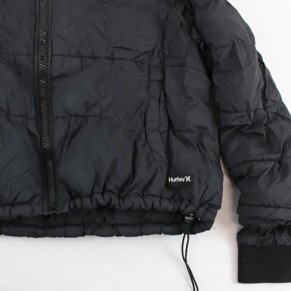Hurley Black Quilted Zip-Up Puffer Jacket Womens X-Large