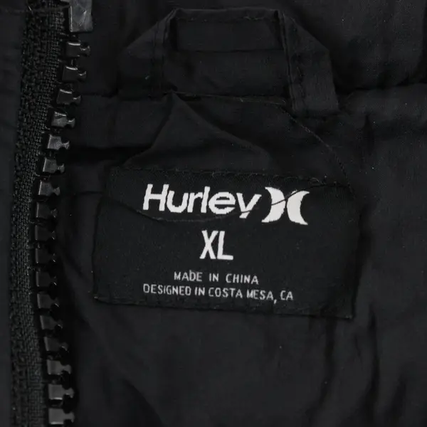 Hurley Black Quilted Zip-Up Puffer Jacket Womens X-Large