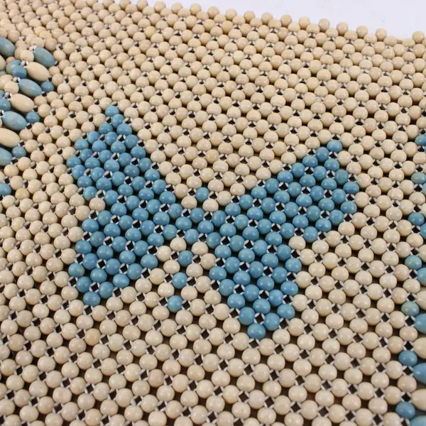 Vintage Clutch Bag Wood Beads Pouch Art Deco Butterfly Teal Wood