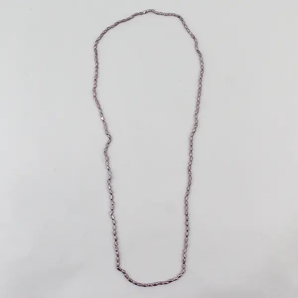Purple Freshwater Biwa Pearl Necklace 16"