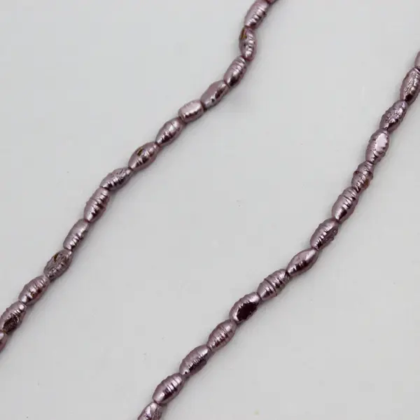 Purple Freshwater Biwa Pearl Necklace 16"