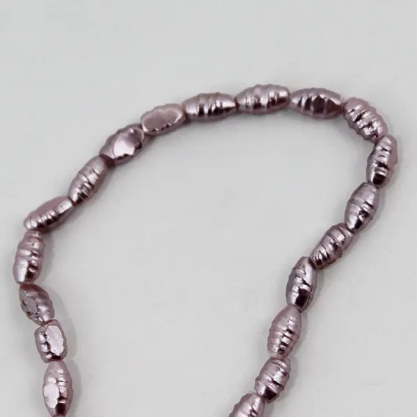 Purple Freshwater Biwa Pearl Necklace 16"
