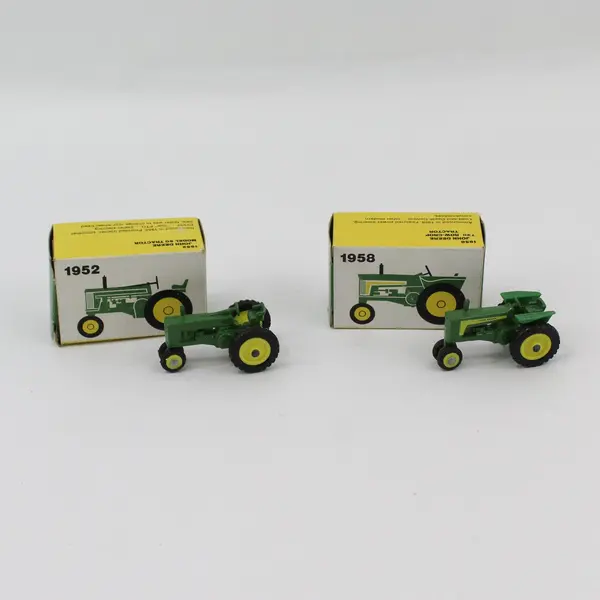 Lot of 8 John Deere Ertl Miniature Die Cast Toy Tractors 1892–1973 