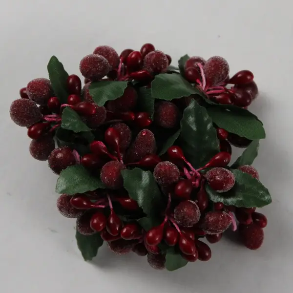 Lot of 6 Frosted Holly Wreath Christmas Ornaments FLAWED
