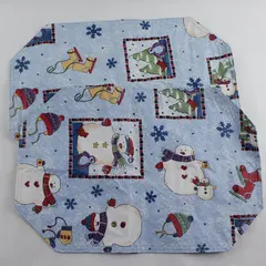 Set of 2 Kitsch Christmas Snowman Placemats 18"