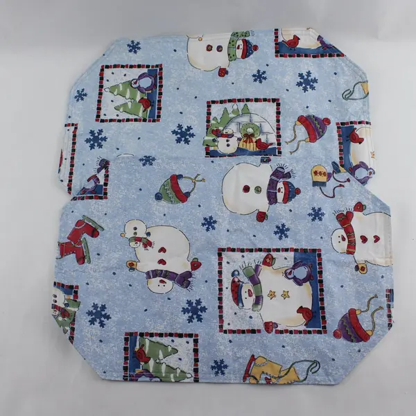 Set of 2 Kitsch Christmas Snowman Placemats 18"