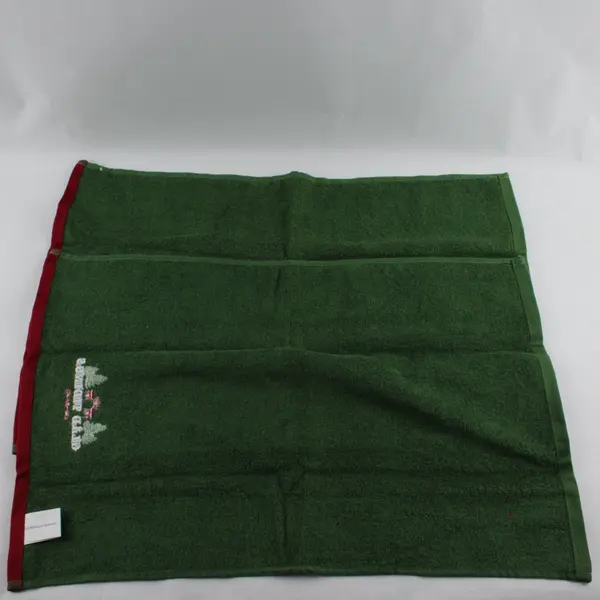 Set of 2 St. Nicholas Square Glad Tidings Embroidered Green Kitchen Towels
