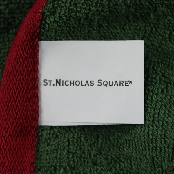 Set of 2 St. Nicholas Square Glad Tidings Embroidered Green Kitchen Towels