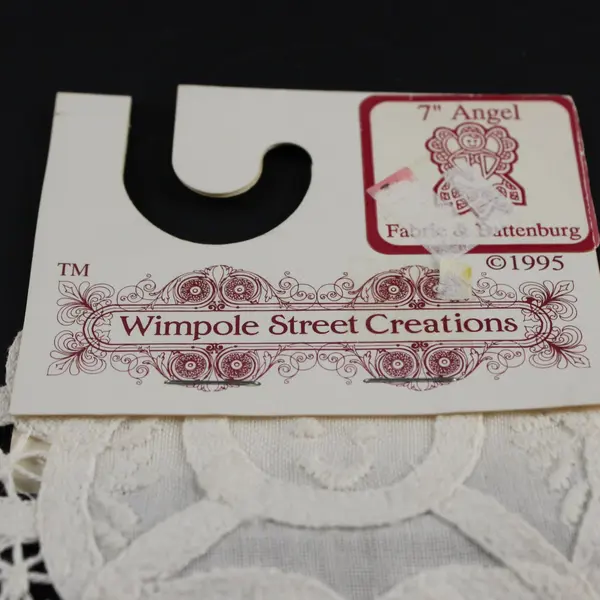 Vintage Wimpole Street Creations Christmas Angel 7" Cutwork Doily 1995