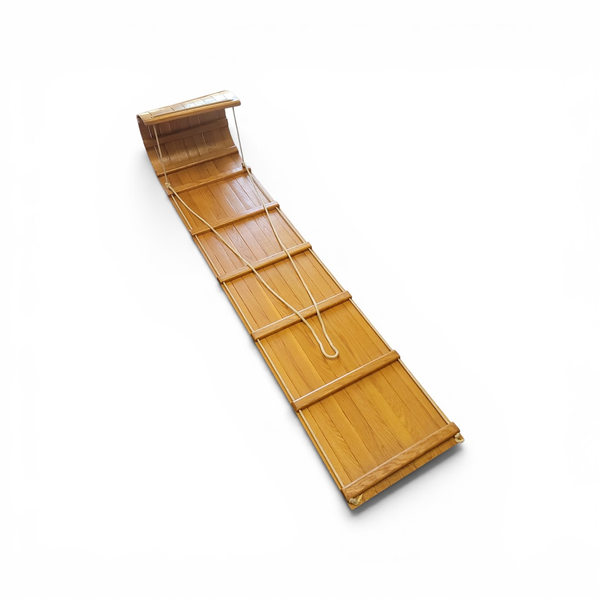 Vtg Handmade Solid Oak Toboggan Snow Sled Rustic Cabin Decor - Local Pickup