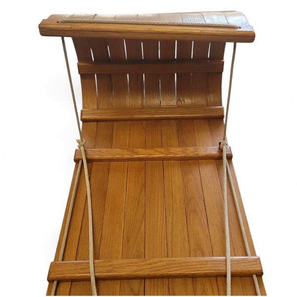 Vtg Handmade Solid Oak Toboggan Snow Sled Rustic Cabin Decor - Local Pickup