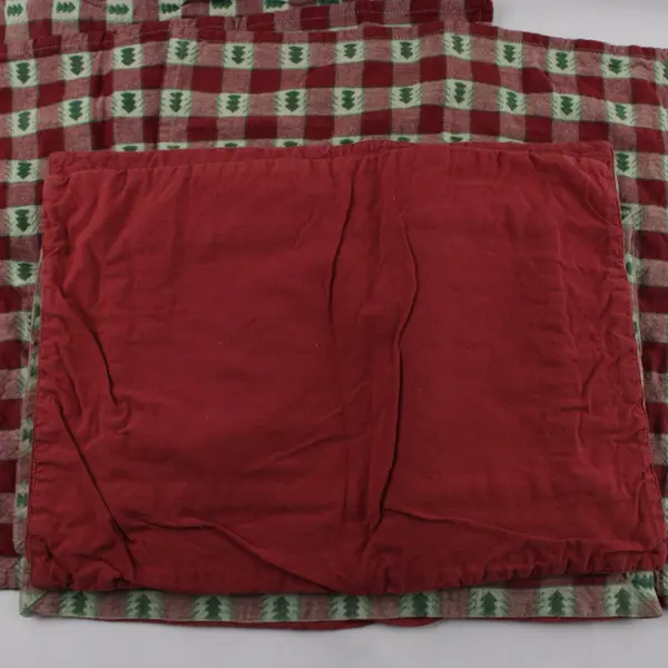 Vintage Christmas 8-Pc Placemat Napkin Set Red Green Gingham Stained