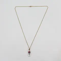 LDS Church Enamel Pendant Necklace 20in 14K Gold Filled
