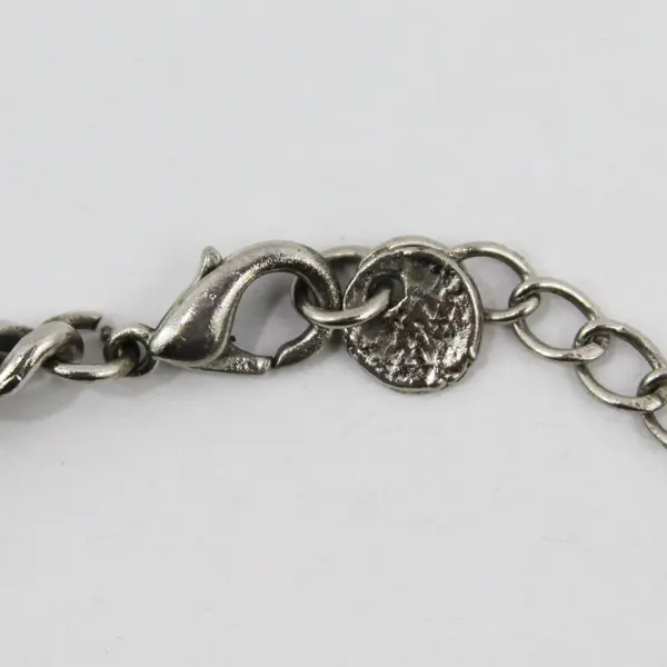 Vintage Rustic Disk Silver-Tone Bracelet 8"