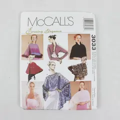 2000 McCall's Pattern 3033 Cape Shrug Shawl All Sizes UNCUT