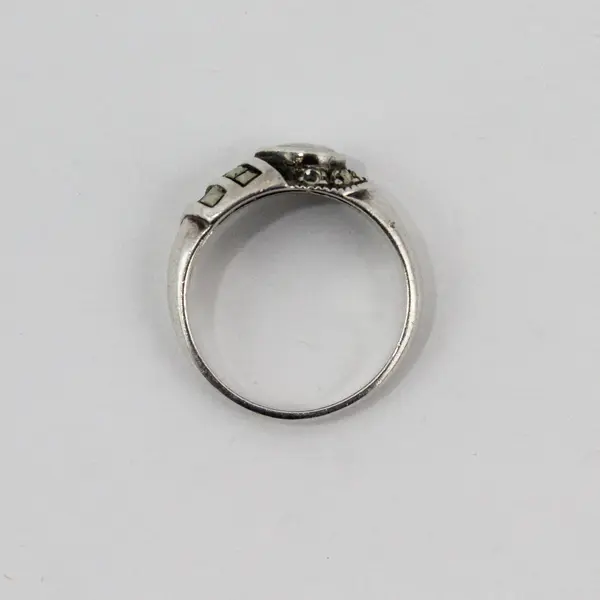 CW Sterling Silver And Opal Women's Ring Size 7.75 For Repair