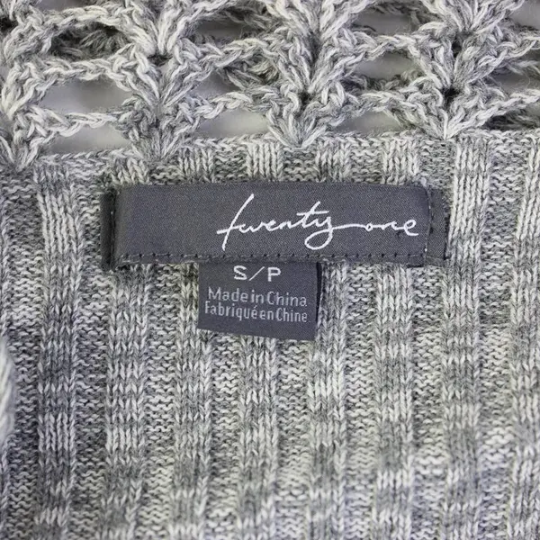 Forever 21 Gray Open-Front Bell Sleeve Knit Shrug Women's Small