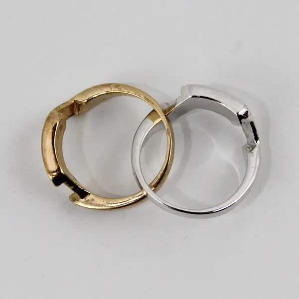 Interlocking Gold And Silver Tone Rings Size 6