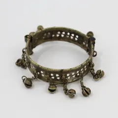 Vintage Brass Bell Hinged Boho Ethnic Bracelet FLAWED