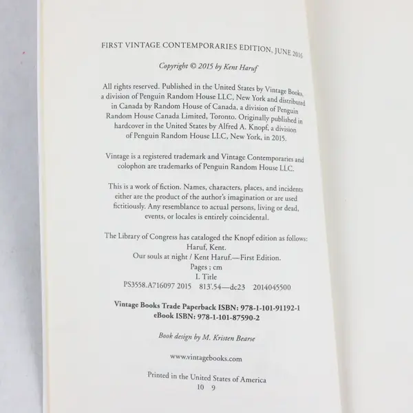 Our Souls at Night (Vintage Contemporaries) Paperback By Kent Haruf