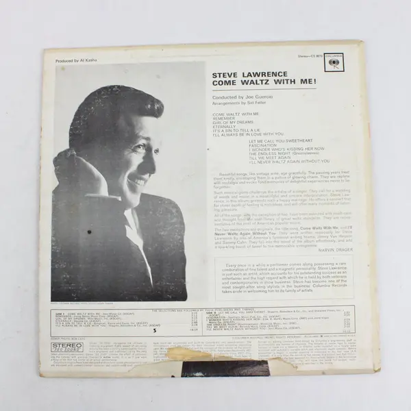 Steve Lawrence Come Waltz With Me 12" Vinyl Record