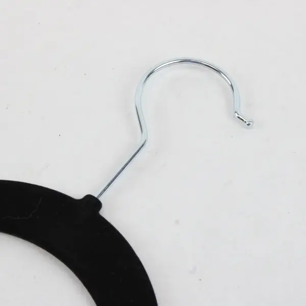 Lot of 10 Black Velvet Non Slip Large Clothes Hangers w/ Metal Hooks