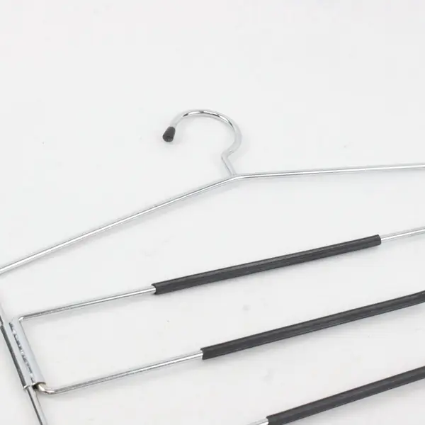 Lot of 3 4-Tier Pant Skirt Hangers Chrome Metal Space Saving Closet