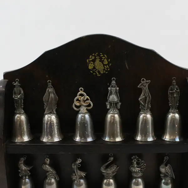 Reed & Barton Twelve Days of Christmas Silver Plated Bell Set W /Display