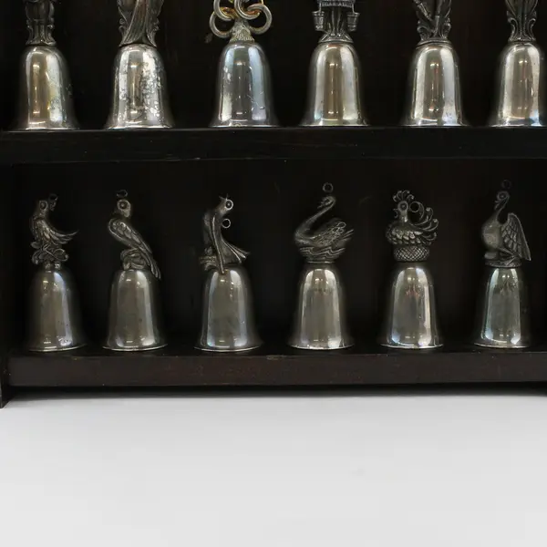 Reed & Barton Twelve Days of Christmas Silver Plated Bell Set W /Display