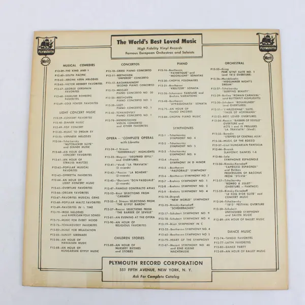 Plymouth Dance Orchestra Dance Party 12" LP Vinyl P-12-83