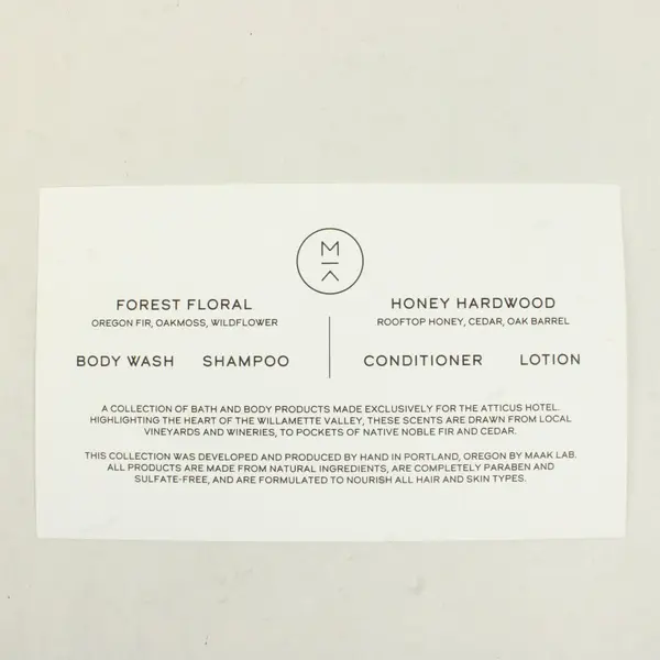 Maak Lab Atticus Hotel Promotional Scent Pack Forest Floral Honey Hardwood