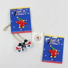 Lot of 4 Christmas Trinkets Pins Ornament Papel Giftware Snowman Santa