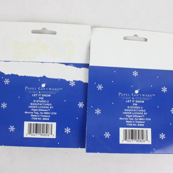 Lot of 4 Christmas Trinkets Pins Ornament Papel Giftware Snowman Santa