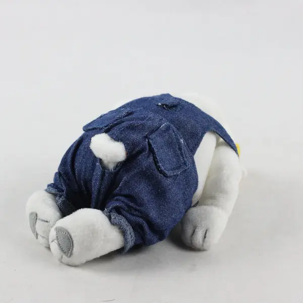 Coca-Cola 1990s Bean Bag Plush Polar Bear Carpenter 6in