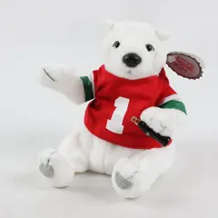Vintage 1999 Collectible Coca Cola Bean Bag Plush Polar Bear in Jersey  #0262