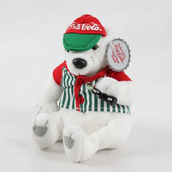 1999 Vintage Coca-Cola Coke Polar Bear Baseball Jersey Bean Bag Plush #0261