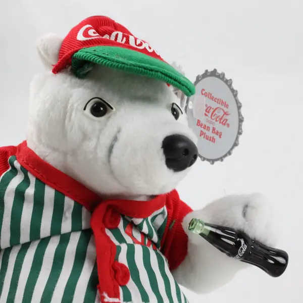 1999 Vintage Coca-Cola Coke Polar Bear Baseball Jersey Bean Bag Plush #0261
