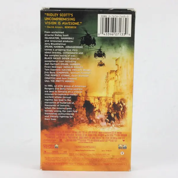 Black Hawk Down VHS 2002 Tom Sizemore Ewan McGregor Josh Hartnett