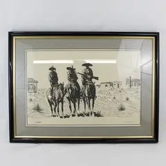 Clayton Turner Framed Mouth-Sketched Drawing Art Print Bad Hombres